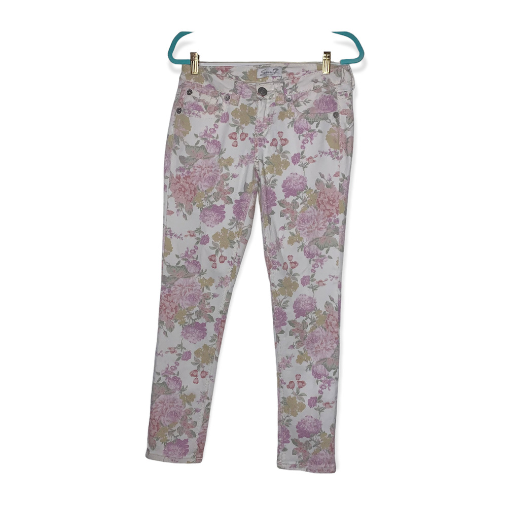 seven7  white floral jeans 6P